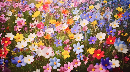 Colorful flowers background, spring season concept