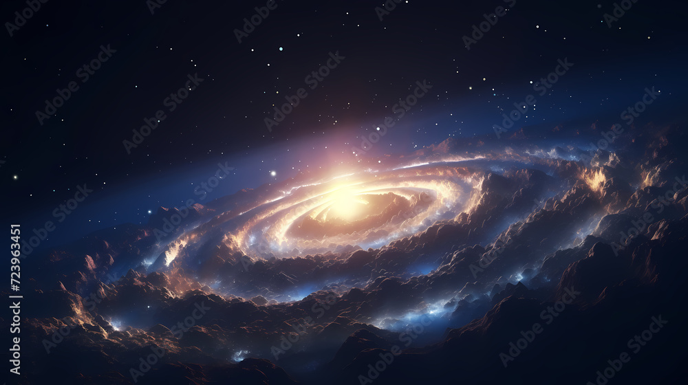 Space galaxy background, 3D illustration of nebulae in the universe Space galaxy background, 3D illustration of nebulae in the universe