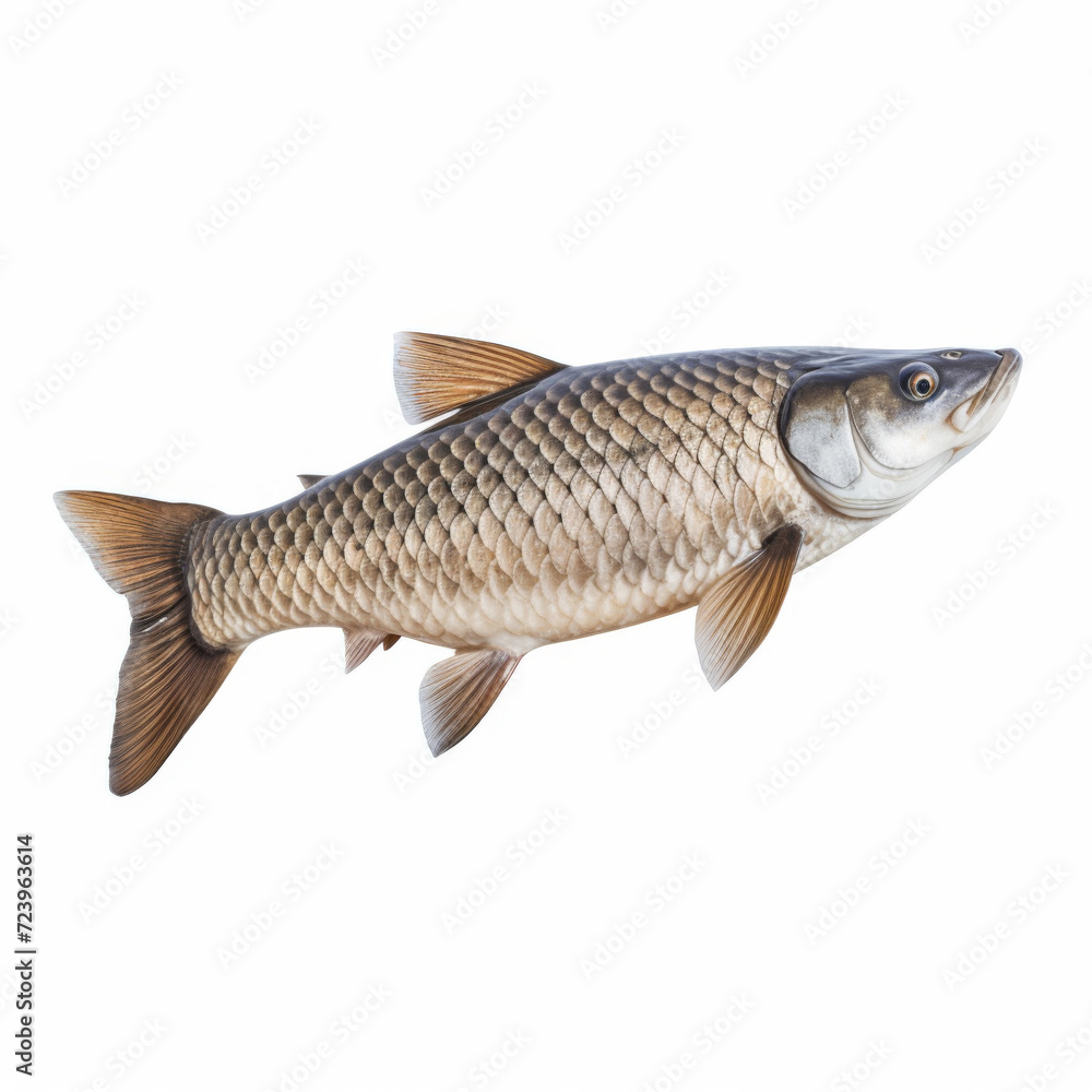 Fototapeta premium Fish - A Grass Carp on a white background