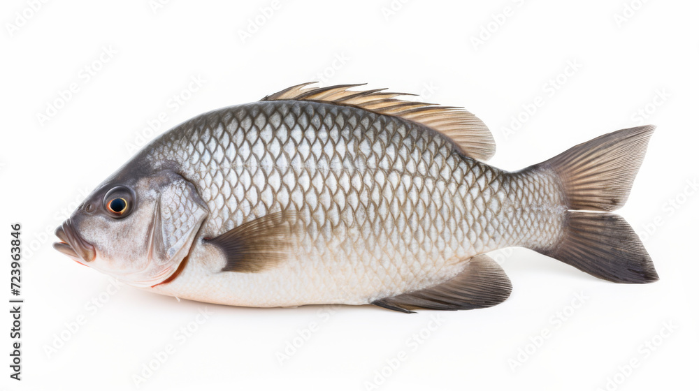 Fish - A Nile Tilapia on a white background Fish - A Nile Tilapia on a white background
