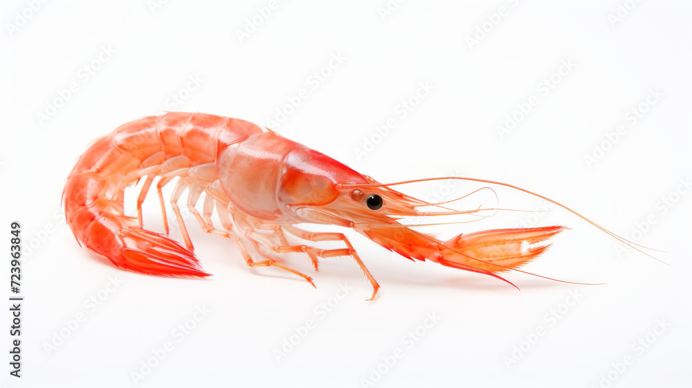 Shrimp - A Whiteleg shrimp on a white background Shrimp - A Whiteleg shrimp on a white background