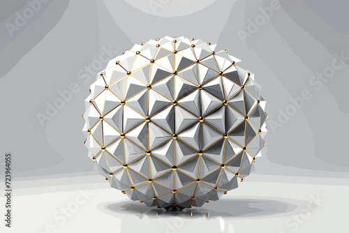 Vector illustration of 3d globe with triangular extruded faces