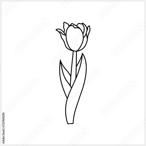 Outline tulip isolated Coloring page book Doodle flower Hand drawn art line Vector stock illustration EPS 10 © Iryna