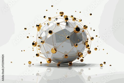 Vector illustration of 3d globe with triangular extruded faces