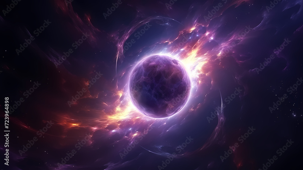 Naklejka premium Space galaxy background, 3D illustration of nebulae in the universe