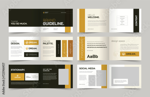 Landscape Brand Guidelines Template, Brand Identity Presentation Layout, Logo Guideline template, Brand Guidelines photo