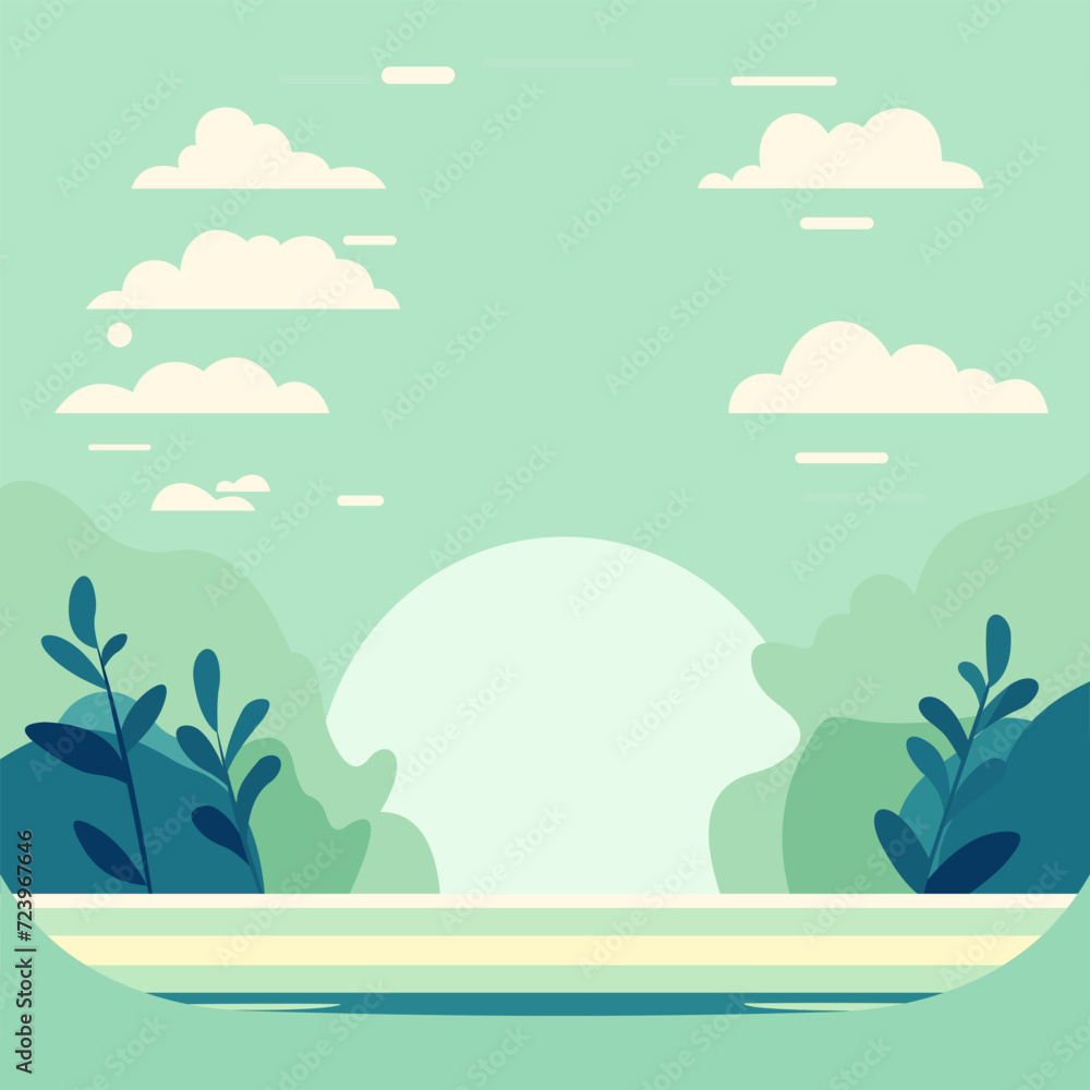 Nature background. Flat vector illustration