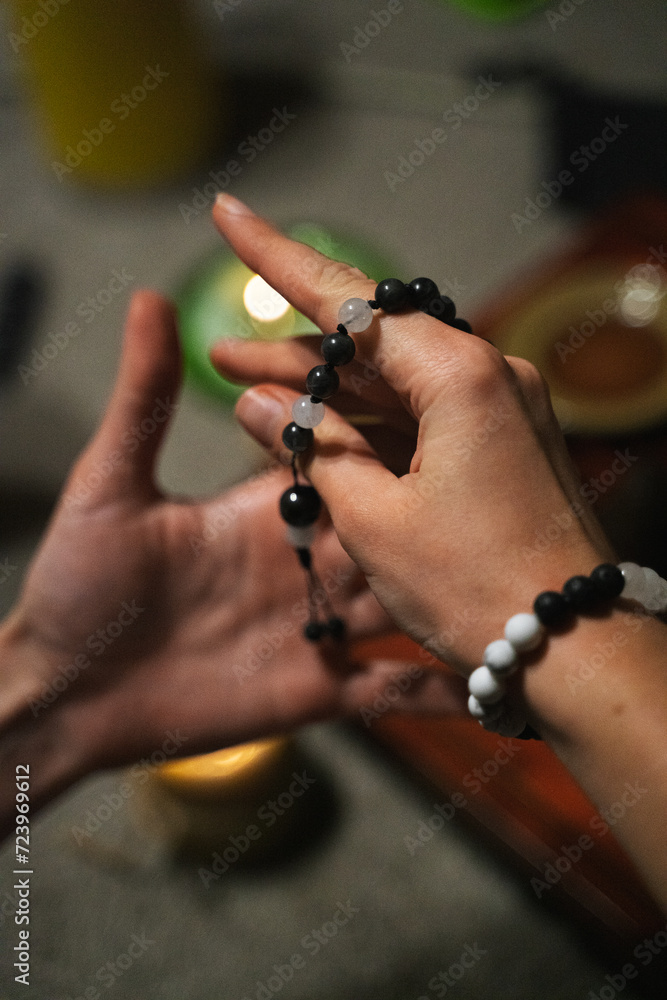 Handmade praying rosary mala bead