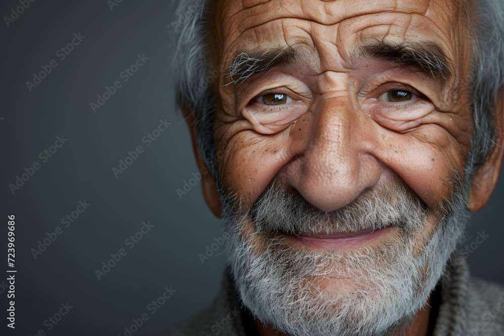 Closeup portrait of old man smiling Closeup portrait of old man smiling