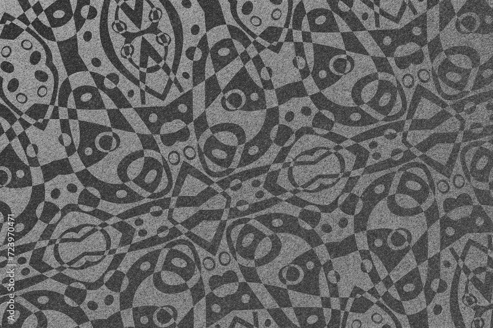 Abstract drawing on a rough surface. Various bizarre forms on the asphalt. Abstract drawing on a rough surface. Various bizarre forms on the asphalt.