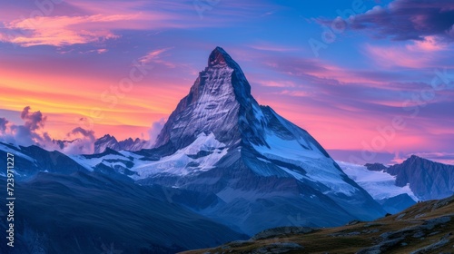 The majestic Matterhorn at sunset © Adobe Contributor