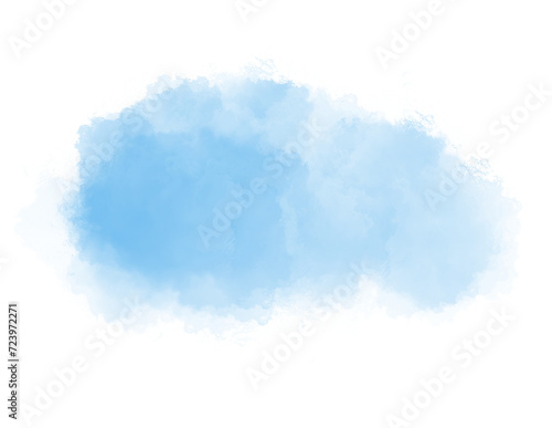 Cloud watercolor ink icon, doodle design illustration for backgroud element