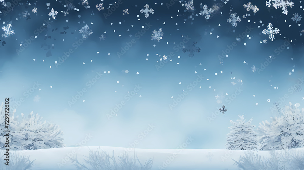 Beautiful winter Christmas glowing background with falling snowflakes, winter background Beautiful winter Christmas glowing background with falling snowflakes, winter background