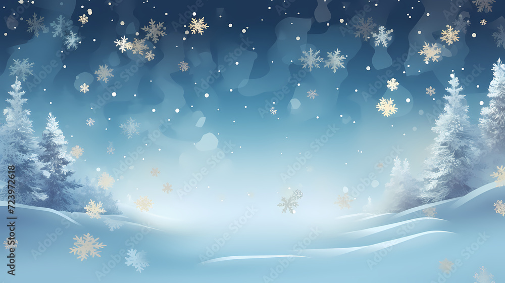 Beautiful winter Christmas glowing background with falling snowflakes, winter background Beautiful winter Christmas glowing background with falling snowflakes, winter background