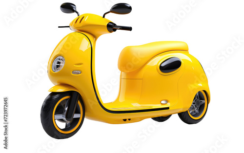 Yellow Electric Sea Scooter, 3D image of Yellow Electric Sea Scooter isolated on Transparent background.