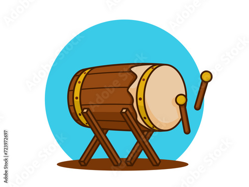 Bedug Moslem Drum Vector Icon Illustration. Ramadan Icon Concept Isolated Premium Vector. Flat Cartoon Style (ID: 723972697)