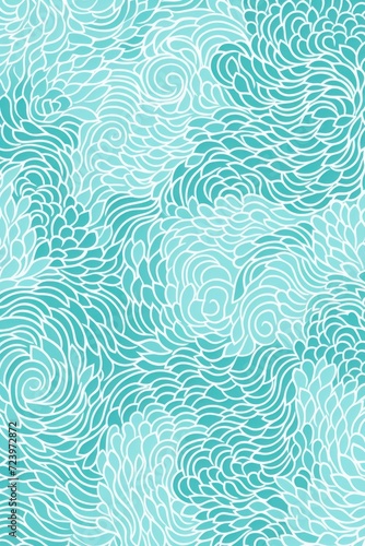 aqua random hand drawn patterns, tileable, calming colors vector illustration pattern