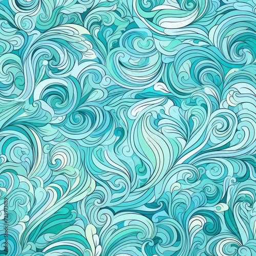 aqua random hand drawn patterns  tileable  calming colors vector illustration pattern