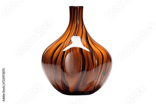 Botle Shiny Lacquered Brown Wood on transparent background