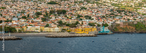 Coastal views of Funchal, the beautiful capital city of Atlantic the island of Madeira, Portugal