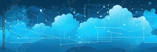 azure smooth background with some light grey infrastructure symbols and connections technology background