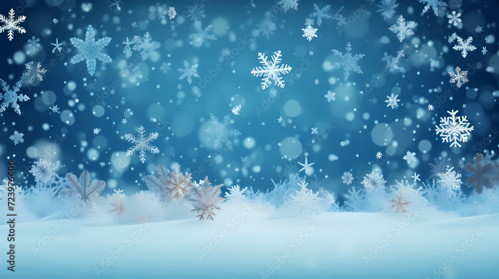Beautiful winter Christmas glowing background with falling snowflakes, winter background Beautiful winter Christmas glowing background with falling snowflakes, winter background