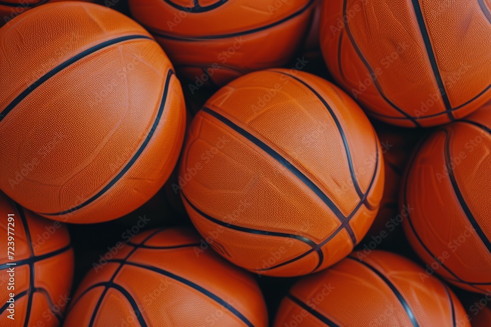 Immersed In A Flat Background: Perfectly Symmetrical Photo Of A Basketball's Smooth Texture With Centered Composition And Copy Space Immersed In A Flat Background: Perfectly Symmetrical Photo Of A Basketball's Smooth Texture With Centered Composition And Copy Space