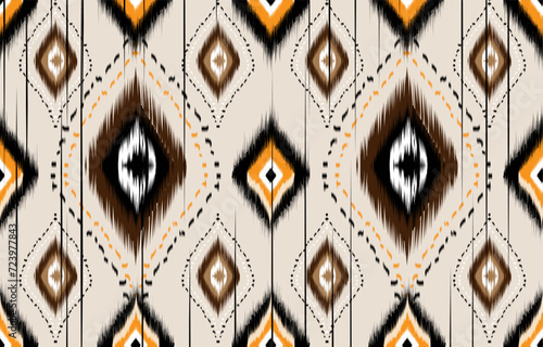Ikat geometric folklore ornament. Tribal ethnic vector texture. 
Seamless striped pattern in Aztec style. Figure tribal embroidery. 
Indian, Scandinavian, Gypsy, Mexican, folk pattern.
