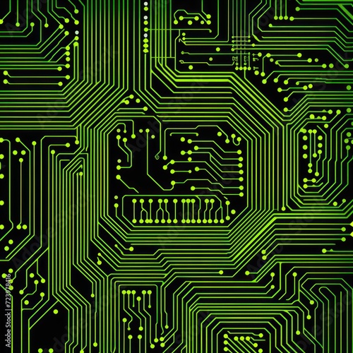 chartreuse microchip pattern, electronic pattern, vector illustration 