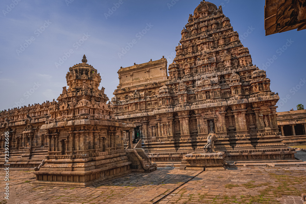 Shri Airavatesvara Temple is a Hindu temple located in Dharasuram, Kumbakonam, Tamil Nadu. It was built by Chola emperor Rajaraja-2. The temple dedicated to Shiva. It is a UNESCO World Heritage Site.