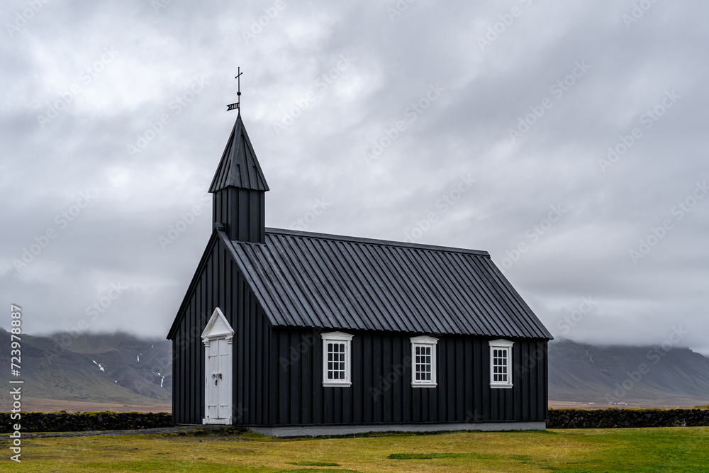 The famous Búðakirkja church in Iceland