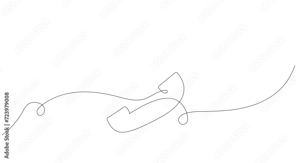 Telephone handset, telephone. Hand drawing, one line. Continuous line drawing. Black isolated on white background. Vector Telephone handset, telephone. Hand drawing, one line. Continuous line drawing. Black isolated on white background. Vector