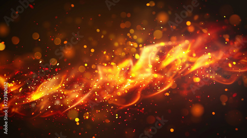Fire spark background, red and yellow fires. Bokeh background. 