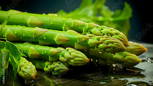 Obraz na płótnie fresh green asparagus (Generative AI) w salonie