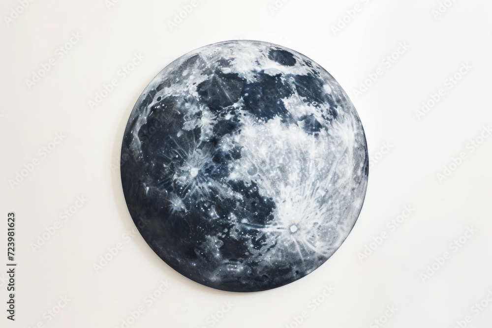 Lunar-Themed Circular Painting Set Against A White Background Lunar-Themed Circular Painting Set Against A White Background