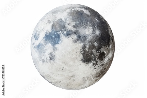 Circular Painting Of The Moon On White Background