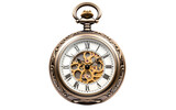 Antique Pocket Watch Style Clock, Vintage Pocket Watch isolated on Transparent background.