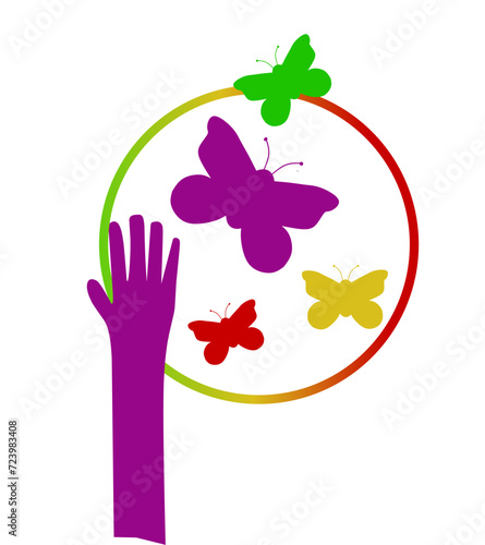 World Zero Discrimination Day is March 1st to create justice, with a theme of butterflies and hands suitable for posters