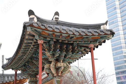 Canvas Print architecture in a temple in Seoul