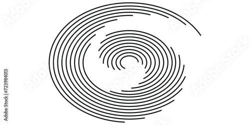 Set of two radial hypnotic spirals, on transparent background