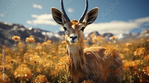 antelope in the grass of the savanna UHD Wallpaper