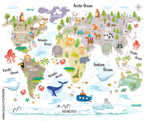 Fototapeta Naklejka Na Ścianę i Meble -  World Globe Map. Explore the World.	