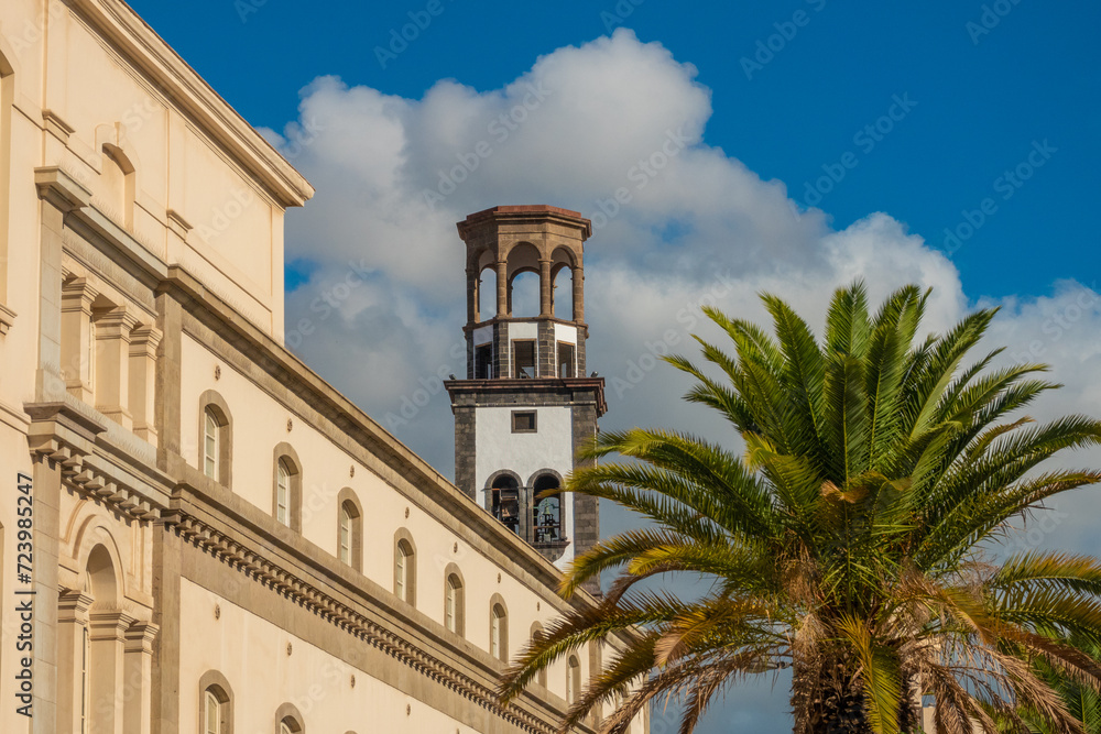 Bell tower of the cathedral of Santa Cruz de Tenerife, Tenerife Island, Canary Islands, Spain