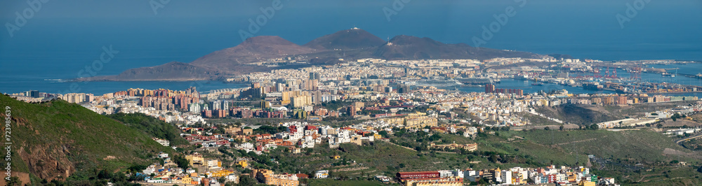 Panoramic view of the city of Las Palmas, Gran Canaria, Canary Islands, Spain