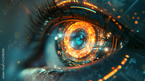 Close up of a robot eye Artificial intelligence Concept © Jaunali