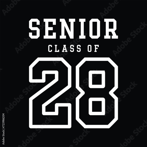 Typography Class of 2028 for greeting, invitation card. Text for graduation design, congratulation event, T-shirt, party, high school or college graduate. 