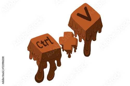 Vector Keyboard Shortcut Keys With Melted Chocolate Theme