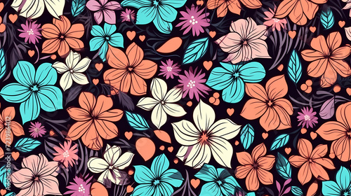 Colorful flowers background  spring season concept