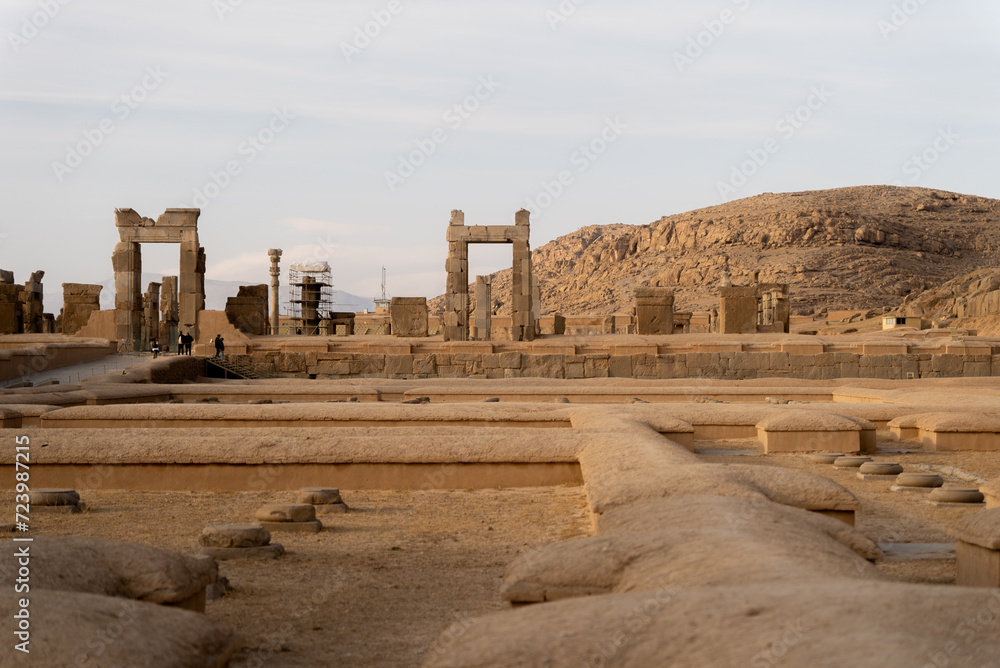Ruin of ancient city Persepolis, Iran. Persepolis is a capital of the Achaemenid Empire. UNESCO declared Persepolis a World Heritage Site.
