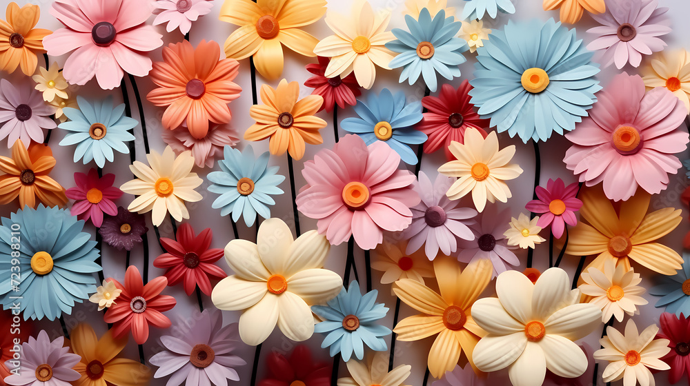 Colorful flowers background, spring season concept Colorful flowers background, spring season concept